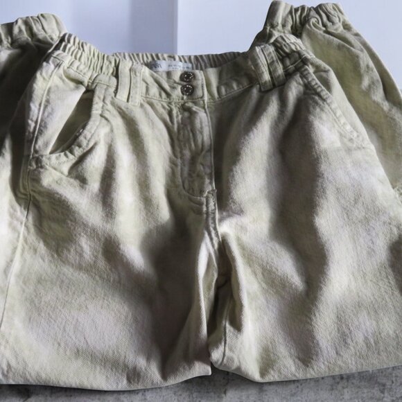 Zara - Girl's 11/12 Denim Cargo Joggers, Green & Cream Tie Dye, Pre-owned - Picture 10 of 14